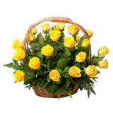 Корзина из 25 жёлтой розы №189